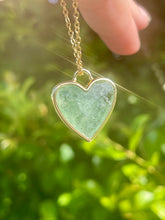 Load image into Gallery viewer, Faceted Crystal Heart Necklace - Green Strawberry Quartz