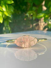 Load image into Gallery viewer, Wire Wrapped Rose Quartz Crystal Cuff Bracelet