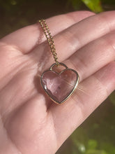 Load image into Gallery viewer, Faceted Crystal Heart Necklace - Amethyst