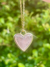 Load image into Gallery viewer, Faceted Crystal Heart Necklace - Rose Quartz