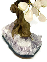 Load image into Gallery viewer, Rose Quartz Crystal Gem Tree on Amethyst Cluster Base
