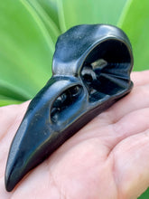 Load image into Gallery viewer, Carved Black Obsidian Crystal Raven Skull