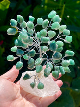 Load image into Gallery viewer, Large Premium Quality Crystal Gem Tree on Clear Quartz Crystal Base - Green Aventurine