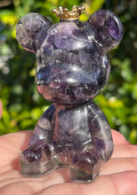 Load image into Gallery viewer, Hand Crafted Purple Amethyst Crystal Resin Teddy Bear
