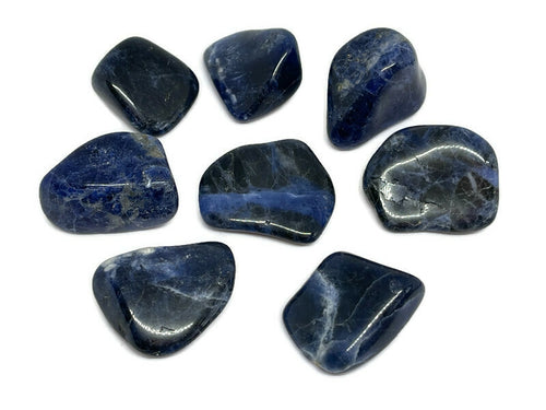 One (1) Large A Grade Sodalite with Hypersthene Tumbled Stone