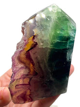 Load image into Gallery viewer, Multicoloured Rainbow Fluorite Crystal Cubic Cluster Point