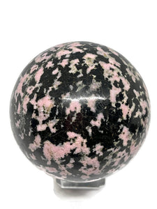 6 Cm Speckled Pink Rhodonite Sphere