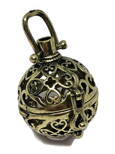 Load image into Gallery viewer, One (1) Filigree Crystal Cage Pendant (choice of rose gold, silver or brass)