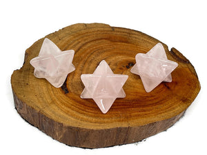 One (1) Rose Quartz Crystal Merkaba Star