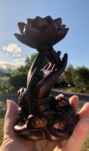 Load image into Gallery viewer, Bronze Resin Lotus Flower Deluxe Sphere Stand