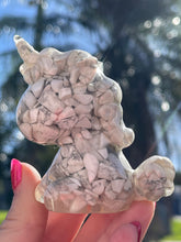 Load image into Gallery viewer, Hand Crafted White Howlite Crystal Resin Unicorn