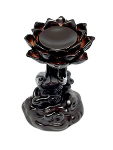 Bronze Resin Lotus Flower Deluxe Sphere Stand