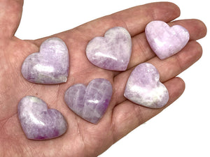 One (1) A Grade Pink Kunzite Crystal 2.5 to 3 Cm Heart