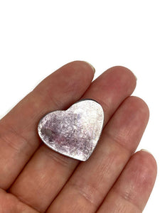 Premium Quality Purple Lepidolite Mica Flat Back Heart