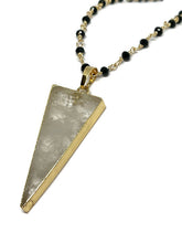 Load image into Gallery viewer, Faceted Black Tourmaline Necklace with Clear Quartz Crystal Pendant