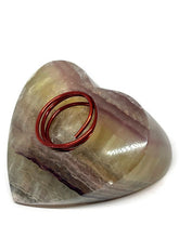 Load image into Gallery viewer, Multicoloured Fluorite Heart Shaped Crystal Air Plant Holder